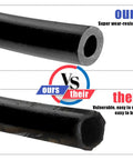 Comparison of windshield washer hose durability with focus on 'ours' being super wear-resistant.