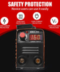 Mini Portable MMA 250A Stick Welder 110V IGBT Inverter with safety protection display