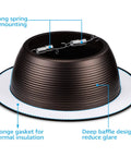12-Pack 6 Inch Recessed Light Trim With Detachable Ring And Step Baffle In Oil Rubbed Bronze Full Metal Build For Halo Juno Remodel