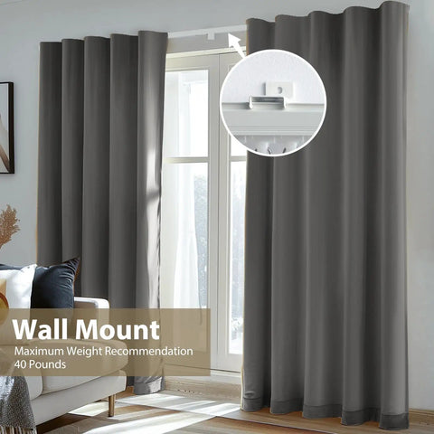 Heavy Duty Ceiling Curtain Track System With Silent Glide And Extra Long 9ft White Rails For Living Room Bedroom Patio And Sliding Doors