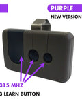 3 Button Universal Garage Door Opener Remote 315MHz Visor Keychain Remote For Craftsman Compatible Models, purple version