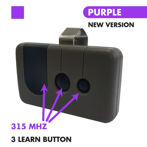 3 Button Universal Garage Door Opener Remote 315MHz Visor Keychain Remote For Craftsman Compatible Models, purple version