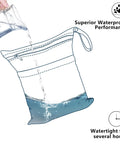 Two Pack Ultra Waterproof Wet Dry Bags With Dual Zippered Pockets being filled with water to show waterproof feature