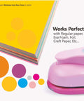 5 Piece Craft Hole Punch Set For Scrapbooking And Card Making with pink circle punches shown, suitable for paper and foil crafting.