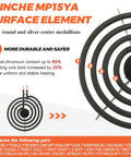 6-inch MP15YA surface element for MP22YA Electric Range Burner Element Unit Set Upgraded 2026 Replacement Kit, high-temp alloy