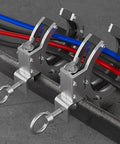 Multiple Angle Adjustable Wire Guide Roller With Reinforced Steel Bracket For Cable Routing And Bridge Wire Pulling In Commercial Conduit Layout, Stainless Steel 65mm Ring Opening And 330 Degree Rotation, mounted on conduit