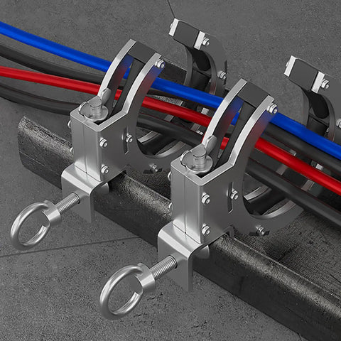 Multiple Angle Adjustable Wire Guide Roller With Reinforced Steel Bracket For Cable Routing And Bridge Wire Pulling In Commercial Conduit Layout, Stainless Steel 65mm Ring Opening And 330 Degree Rotation, mounted on conduit