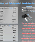 Boss Move Ignition Lock Cylinder With Two Keys Caps Included straight-up replacement for Honda and Acura models