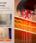3-In-1 Body Sculpting Machine With Red Light Vacuum Suction And Microcurrent showing red light therapy effects on skin