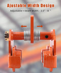 Heavy Duty Manual Trolley for 2 Ton Load, Steel Push Beam Trolley With Dual Wheels, Adjustable Width, I-beam demonstration