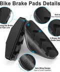 Close-up of 2 Pairs Premium Bike Brake Pads for Road Caliper Brakes 50mm Includes Allen Wrench Durable Nitrile Rubber Pads