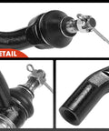 Front Outer Tie Rod End Replacement For Lexus ES 2013-2018 ES300h ES350 - Fixes Uneven Tire Wear, Front Outer Left And Right, Driver And Passenger Side, Professional Suspension Replacement Part. Black metal tie rod end detail with castle nut and cotter pin