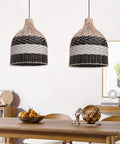 Rattan Pendant Light For Kitchen Island And Living Room And Bedroom Boho Woven Chandelier Handmade Ceiling Lamp With Safe Durable Build And E26 E27 Bulb Compatibility Ideal For Modern Rustic Homes above dining area
