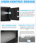 Interior view of 1.8 Cu Ft Fireproof Waterproof Safe Box For Documents And Valuables With Digital Keypad and LED light