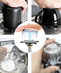 Glass Rinser For Espresso Cups And Milk Pitchers With Adjustable Spray Head Fast Rinse Drip Tray Drain Stainless Steel Sink Mount