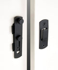 Four Pack Matte Black Stainless Steel Barn Door Latches For Sliding Bi Fold Gates And Cabinets 3.93 In By 2.75 In Rustic Antique Gate Lock