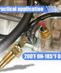 High Grade Radiator Cooling Fan And Temperature Sensor Switch 185 To 175 Degree installed on engine with brass thermostat.
