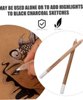 4 Pack White Charcoal And Graphite Pencils Set For Art Drawing Dope Sketching Shading Blending Journaling Illustrations