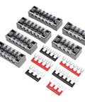 Pro Grade Dual Row Screw Terminal Block Kit With 6 Sets 4/5/6 Position Options And Jumpers, 600V 15A Blocks And 400V 15A Jumpers