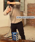 Testing the Medieval Sword Black Western Blade in Manganese Steel with full tang build, demonstrating toughness on cans.