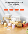 Bluetooth Thermal Label Printer For 4x6 Shipping Labels, Easy Setup, Reliable Performance, showing multiple label sizes