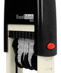Built Tough Self Inking Date Stamp For Shipping And Expiration Tags Black Ink With Spin Bands showing black plastic body and date dials.