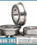 Ten Pack F688RS Flange Ball Bearings With ABEC 7 Precision Rustproof Waterproof Heavy Duty Build For Drive Units Idler XY Joints Providing Smooth Rotation Vibration Control Extending Life Wet Weather For Sick Durability. F688-2RS 8x16x5mm steel bearings