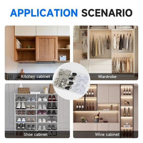 Heavy Duty 121 Piece Cabinet Shelf Support Pegs Kit Featuring Durable Wood Shelving Styles And Closet Storage in kitchen, wardrobe, shoe, and wine cabinets.