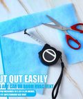 12 X 120 Inch MERV 6 Reusable Air Vent Filter with scissors and tape measure for easy custom cutting to fit HVAC systems.