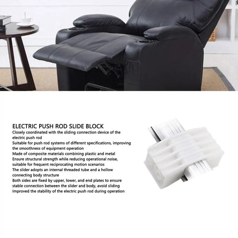 Beefy And Quiet Electric Linear Actuator Slide Block for recliners, shown with smooth recliner lift chair setup.