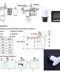 Ultrasonic Water Level Sensor With Digital Temperature Display Indoor Depth Monitor For Home Aquariums setup diagram and components.