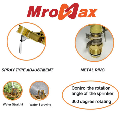 Zinc Alloy 360 Degree Impulse Sprinkler Head For Lawn And Garden heavy duty sprinkler with adjustable nozzles details