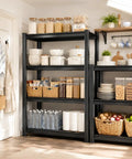 4 Tier Bolt Free Kitchen Storage Shelves with Adjustable Detachable Metal Tiers Heavy Duty Steel Shelving Unit in pantry