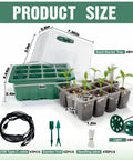 Six Pack Seed Starter Kit With Grow Light And 72 Cell Plant Starter Trays 3.9 Inch Humidity Dome USB-C cables, tools, and labels.