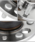 Close-up of Rear Wheel Bearing Hub Assembly with ABS Sensor Plug for Toyota Sienna 1998 through 2003, bare steel material
