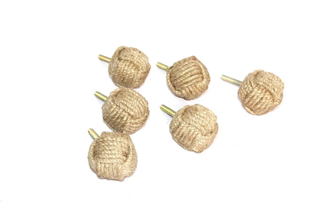 Jute Rope Drawer Knobs And Knob Pulls For Cabinets And Wardrobes Nautical Hardware Decor 35 Mm Pack Of 6 Hand Crafted Crisscross Knot Cabinet Handles For Dresser And Cupboard Renovation With A Beachy Coastal Vibe, six jute rope knobs