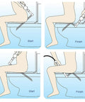 Illustration of Aquaus 360 Faucet Bidet with Brass Sprayer showing start and finish positions of use.