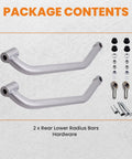 Beefy Heavy Duty Rear Radius Rods Kit For Polaris RZR 1000 XP 2014 2017 With Heim Joint Durable Lower Radius Arms 2 Piece Upgrade For Better Steering Stability Off Road Performance, 2 rear lower radius bars and hardware