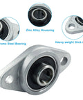 Four Pack KFL08 Flanged Pillow Block Bearings 8 Mm Bore Zinc Alloy Abrasion Resistant Rust Resistant Flange Mounted Beefed Up Shaft Support For Machinery And Equipment, zinc alloy housing