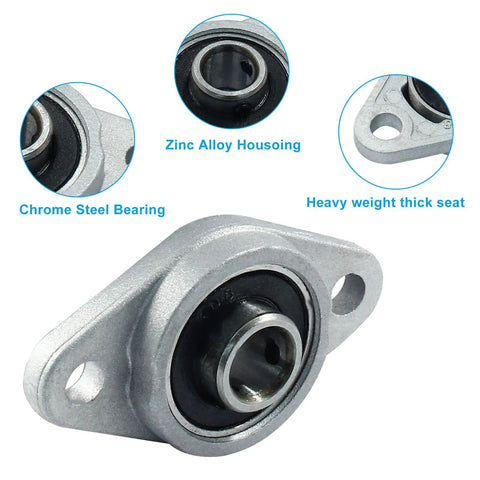 Four Pack KFL08 Flanged Pillow Block Bearings 8 Mm Bore Zinc Alloy Abrasion Resistant Rust Resistant Flange Mounted Beefed Up Shaft Support For Machinery And Equipment, zinc alloy housing