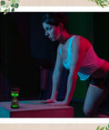 Woman exercising in gym with Five Colorful Luminous Sand Timers Set Of Five 1 3 5 10 15 Minute Hourglasses Glow In The Dark