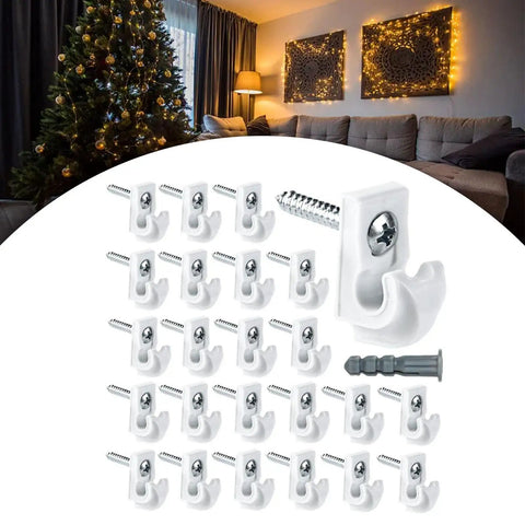 24 Piece Wall Clip Shelf Hooks Set For Wire Shelves And Cabinets Easy Install Loop Clips In Stainless Steel with Christmas decor