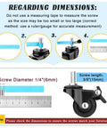 Sizing guide for Badass Heavy Duty Swivel Caster Wheels With Parking Brakes And M6x15 Threaded Stems for accurate measurements.