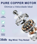 Close-up of a pure copper motor for 52 Inch Wood Ceiling Fan With 3 Solid Wood Blades Reversible DC Motor For Living Room.