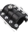 Easy No Tools Quick Install Pipe Repair Clamp Kit for 25mm 32mm and 63mm Pipes showing top view with dimensions