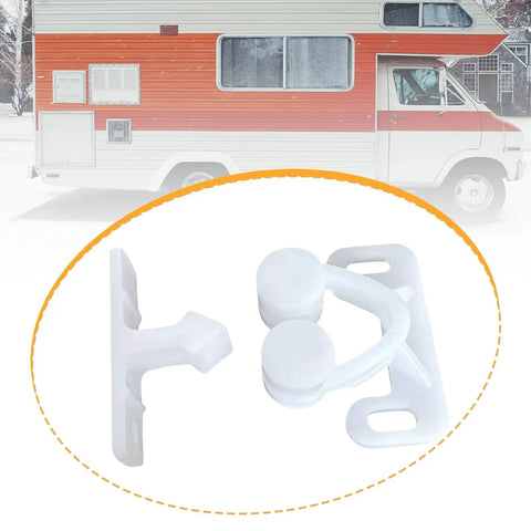 Closet Door Roller Catch For Cabinets And RV Furniture Easy Install Double Roller Latch with RV background