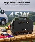 Vortex S7 Cordless Tire Inflator for Heavy Duty Vehicles with 160 PSI Portable Air Compressor on wooden table, charging devices.