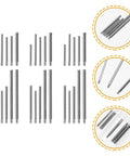Watch Band Pins Replacement Kit For Metal Watch Straps With Spring Bars, multiple sizes displayed with close-up details