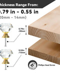 16 Pack Slick Crystal Cabinet Knobs With 30mm Diamond Glass Pull Handles And Polished Gold Base, Clear Dresser Knobs, thickness range shown.