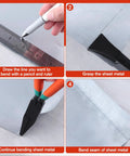 Usage steps of Beefy 2 Pack 7 Inch Metal Hand Seamers Pliers Set With Straight Jaw And 45 Degree Jaw for bending sheet metal.